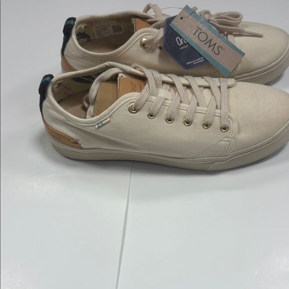 TOMS Cream Canvas Sneakers - Picture 6 of 9